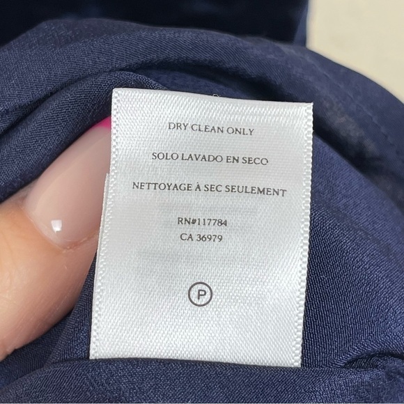 Rails Audrina Navy Silk Blend Slip Crushed Velvet Mini Dress Size Small Women - Picture 9 of 11